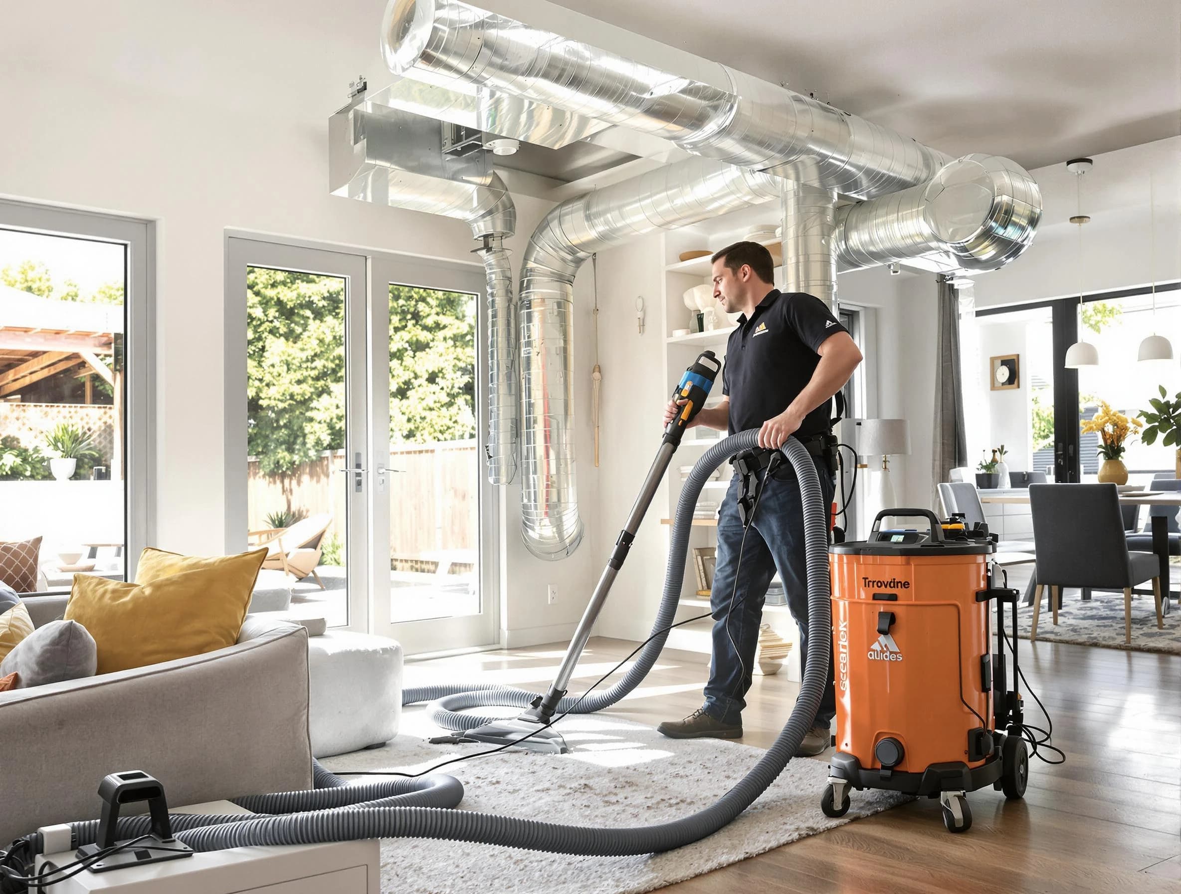 Holly Springs Air Duct Cleaning specialist performing thorough residential duct cleaning using advanced equipment in Holly Springs