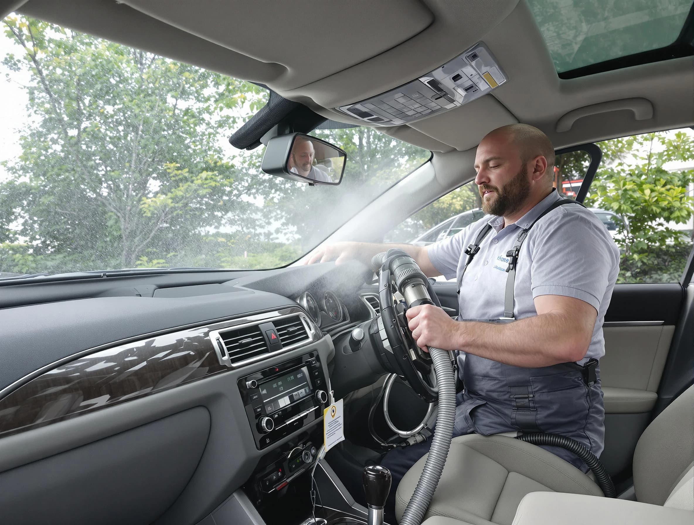 Holly Springs Air Duct Cleaning specialist performing professional car duct cleaning in Holly Springs